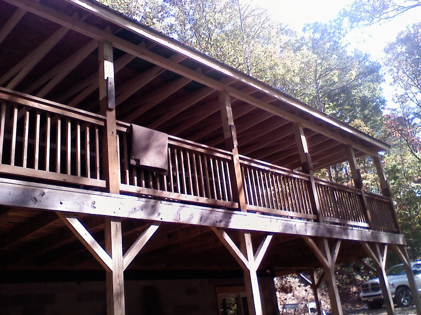 Timber framing under a new elevated porch and deck — Roof Leak Repair in Rising Fawn by Roofing Brothers
